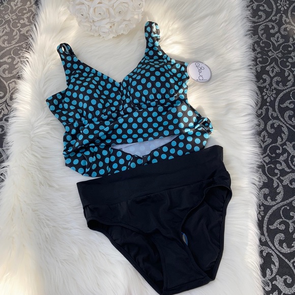 NWT Prego Maternity Polka Dot Tankini Swimsuit Set - Picture 10 of 13
